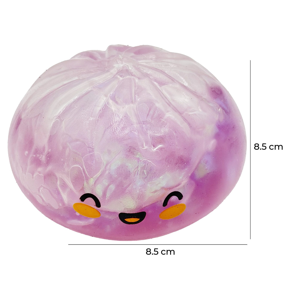Jucarie Squishy Antistres Dumpling, Fata Zambitoare Sclipici, Termoplastic, 8.5 x 8.5 cm, Culoare Mix Surpriza