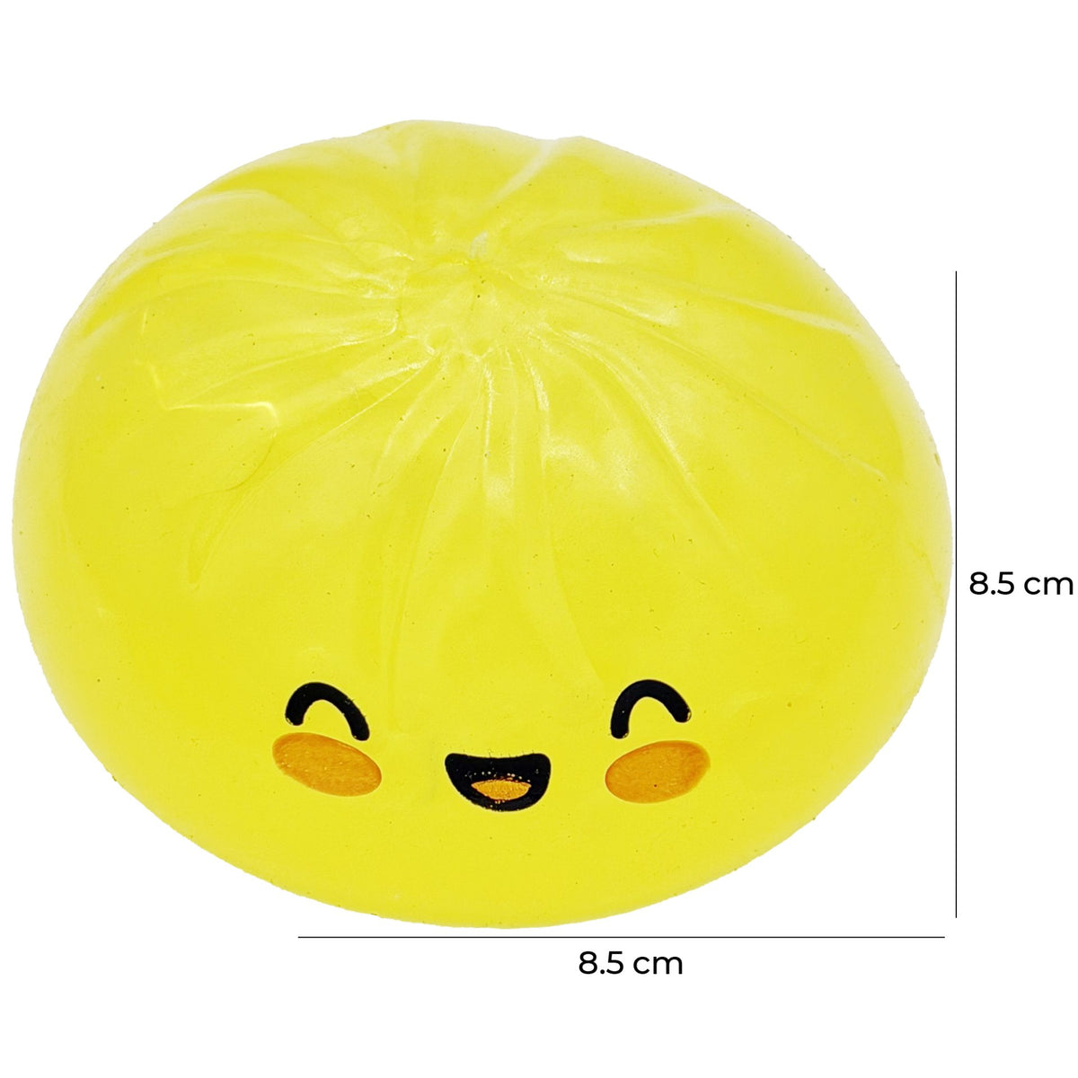 Jucarie Squishy Antistres, Model Dumpling Cu Fata Zambitoare Fosforescenta, Termoplastic, 8.5 x 8.5 cm, Culoare Mix Surpriza