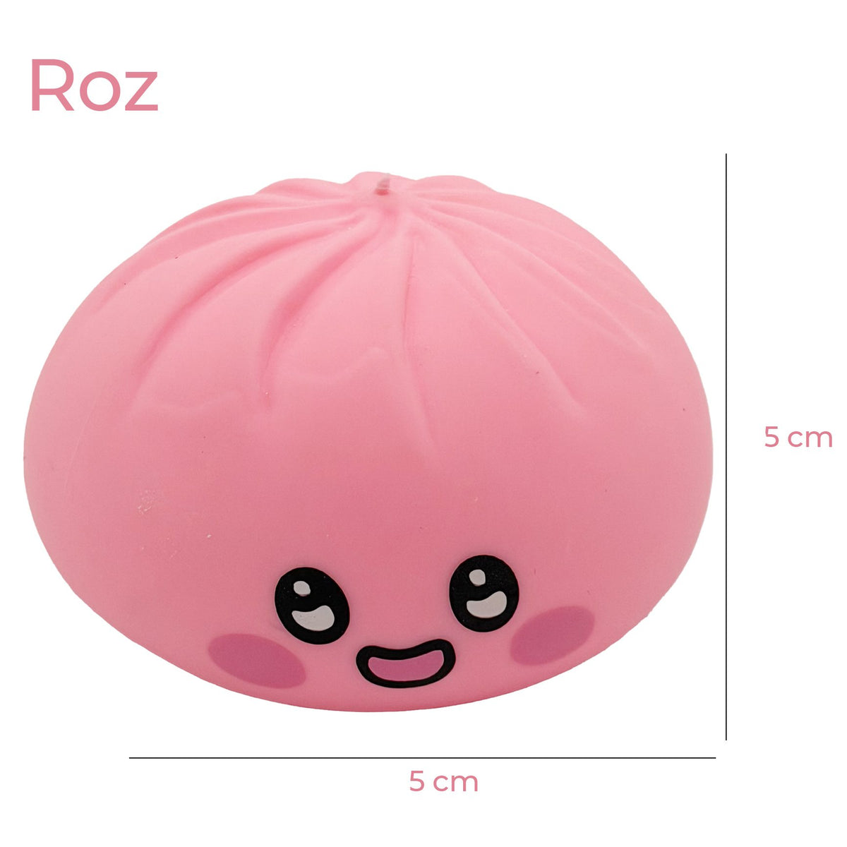 Jucarie Squishy Antistres, Model Dumpling cu Fata Zambitoare, Termoplastic, 5 x 5 cm, Culoare Mix Surpriza