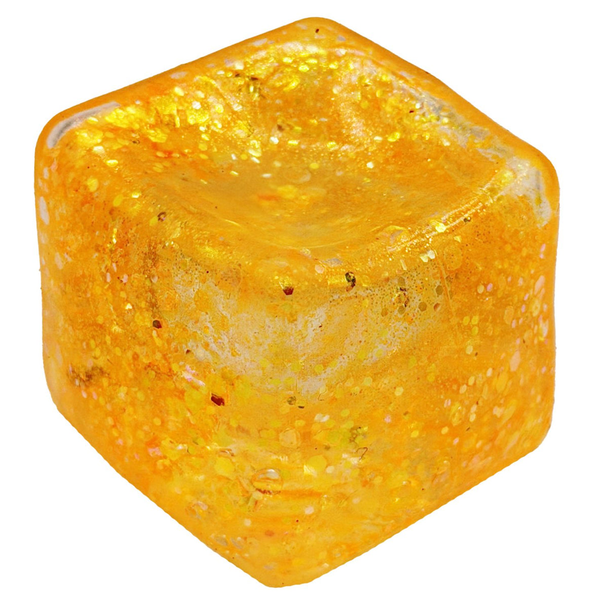 Jucarie Squishy Antistres, Model Ice Cube cu Sclipici, Termoplastic Elastic, 4.5x4.5 cm, Culoare Mix Surpriza