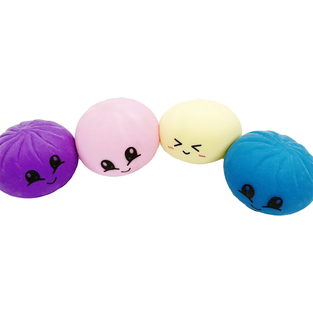 Jucarie Squishy Antistres Dumpling, Revenire Lenta, Material Termoplastic, 8.5x8.5x8.5 cm, Culoare Surpriza Mix