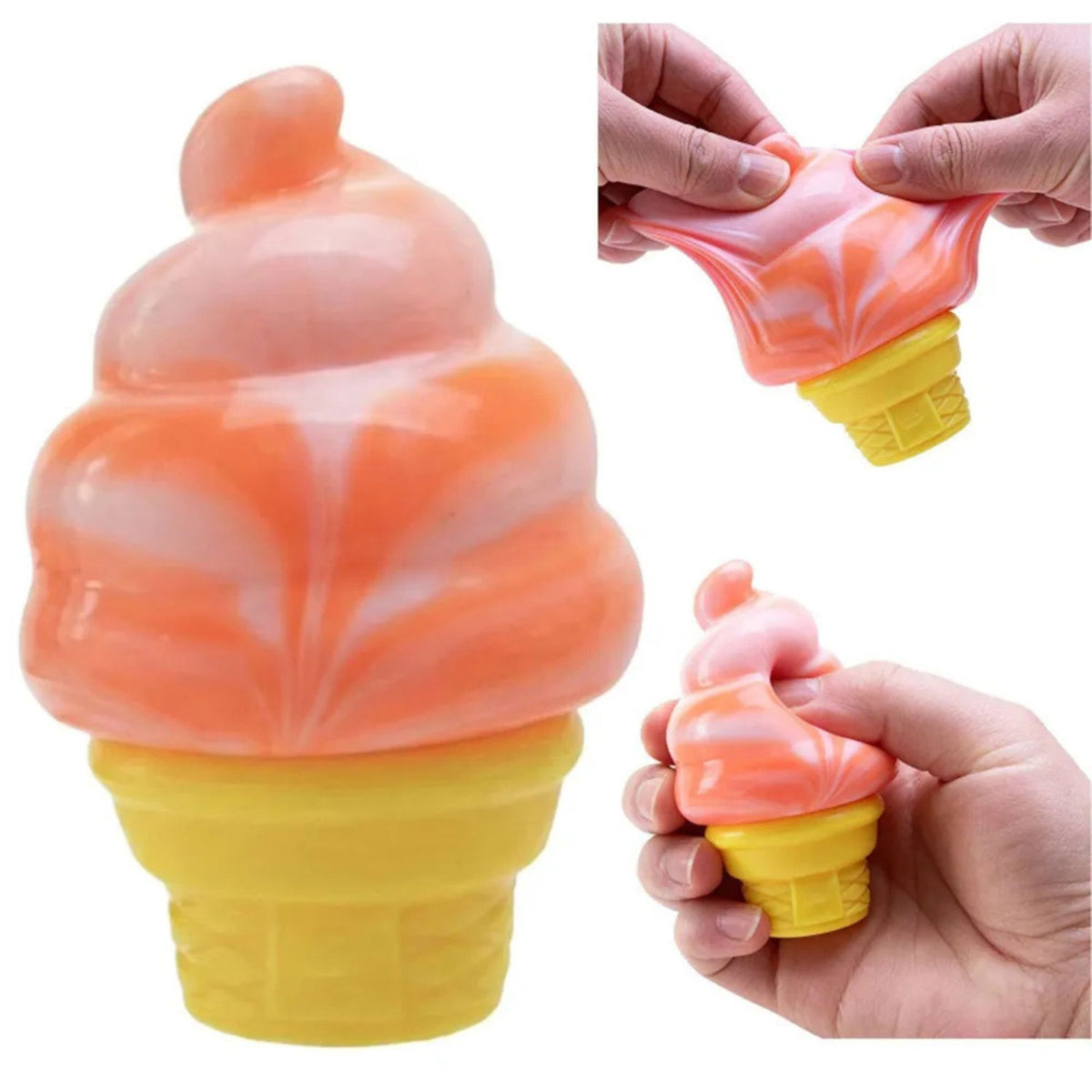 Jucarie Senzoriala Squishy, Model Inghetata, Antistres cu Revenire Lenta, Spuma PU Soft Touch, 1 Bucata, Culoare Aleatorie, 8.5 x 6 x 6 cm