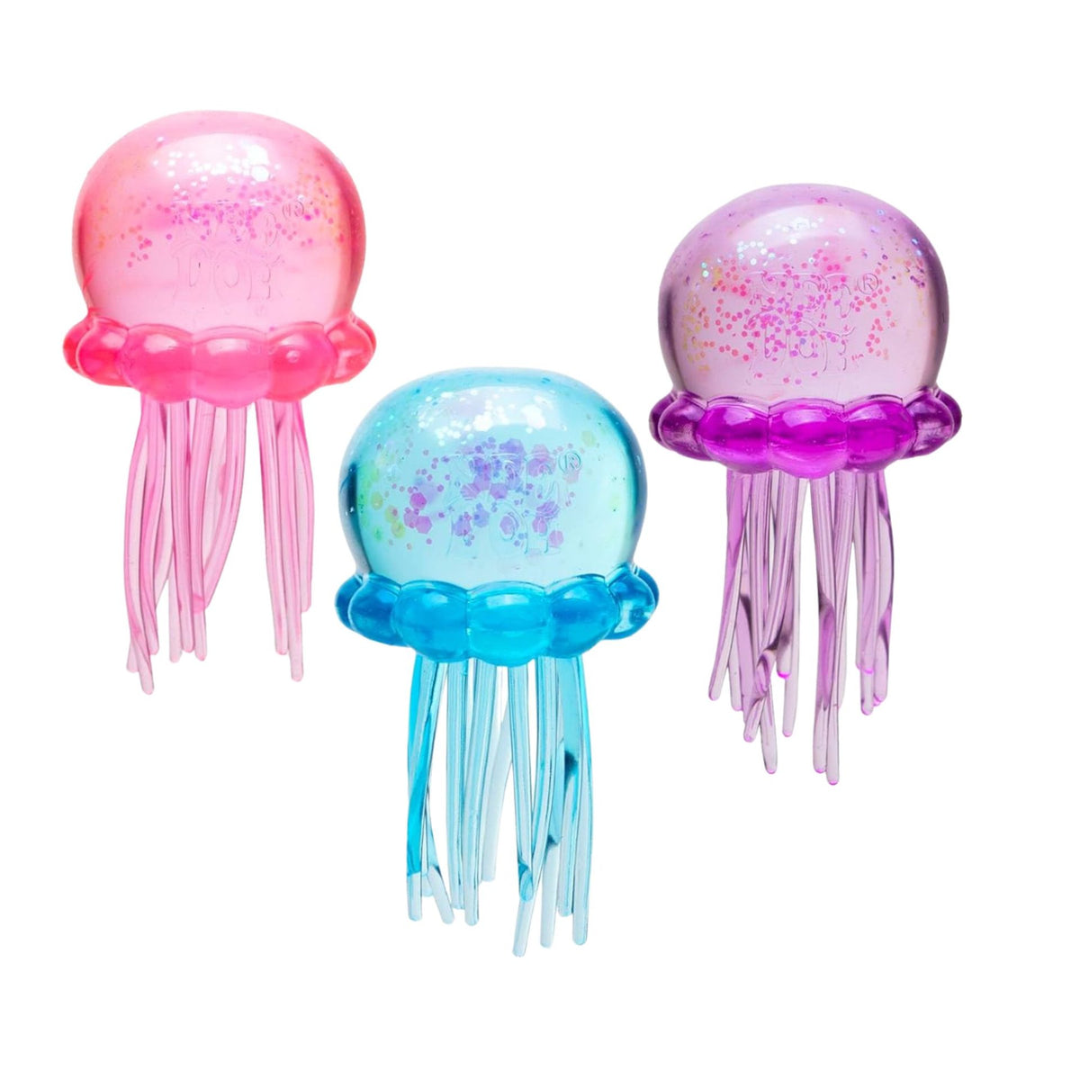 Jucarie Senzoriala Squishy Meduza Antistres, Textura Super Solida Maltose cu Sclipici, Gel Polimeric TPR, 9 x 4.7 cm, 70 g, Culoare Aleatorie, 1 Bucata
