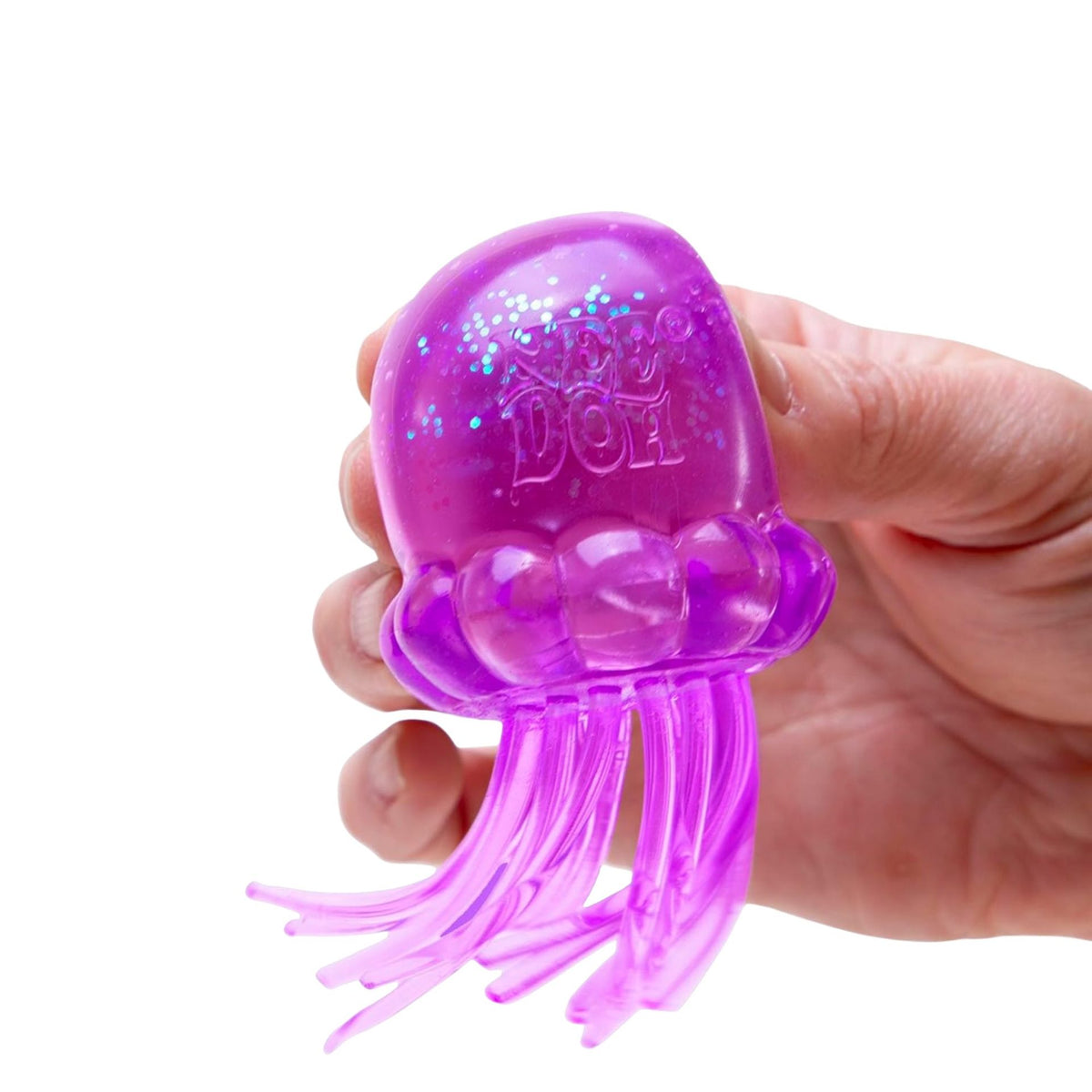 Jucarie Senzoriala Squishy Meduza Antistres, Textura Super Solida Maltose cu Sclipici, Gel Polimeric TPR, 9 x 4.7 cm, 70 g, Culoare Aleatorie, 1 Bucata