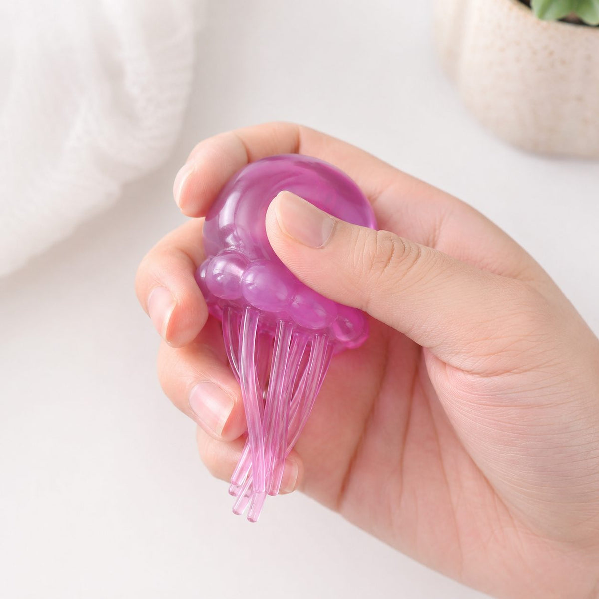 NeeDoh Groovy Glob, Jucarie Senzoriala Antistres Meduza, Gel Newtonian Moale, 100 g, Roz