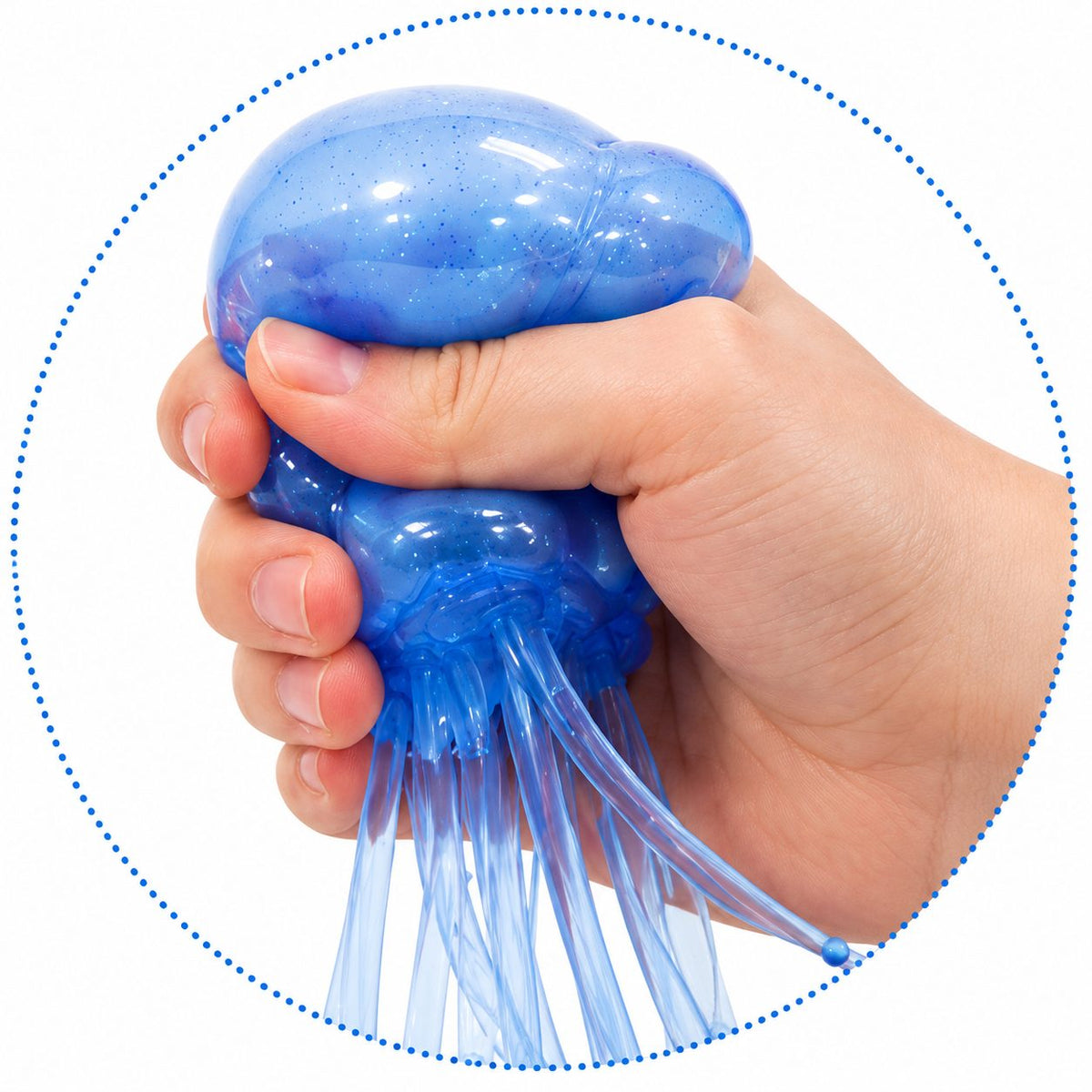 Jucarie Squishy Meduza, Antistres Senzoriala Slow Rising, Silicon Gelatinos, 100 g, Albastru