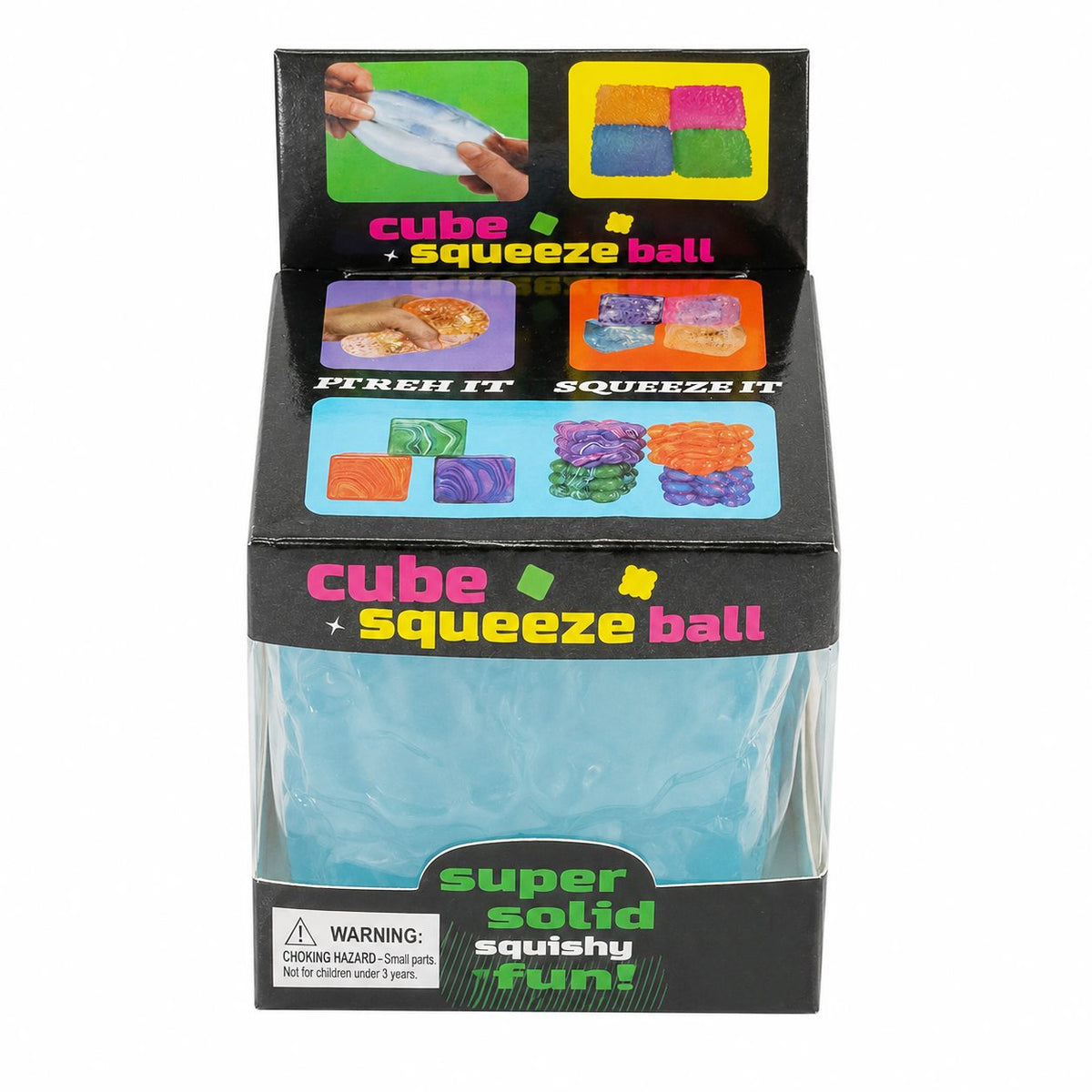 Jucarie Squishy Antistres Tip Needoh, Cub Fidget Senzorial Comprimabil cu Revenire, Gel Termoplastic, 5x5x5 cm, Albastru