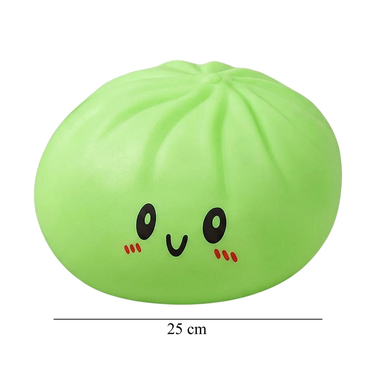 Jucarie Squishy Dumpling Antistres, Revenire Lenta cu Fata Zambitoare, Termoplast, 25 cm, 1000 g, Verde