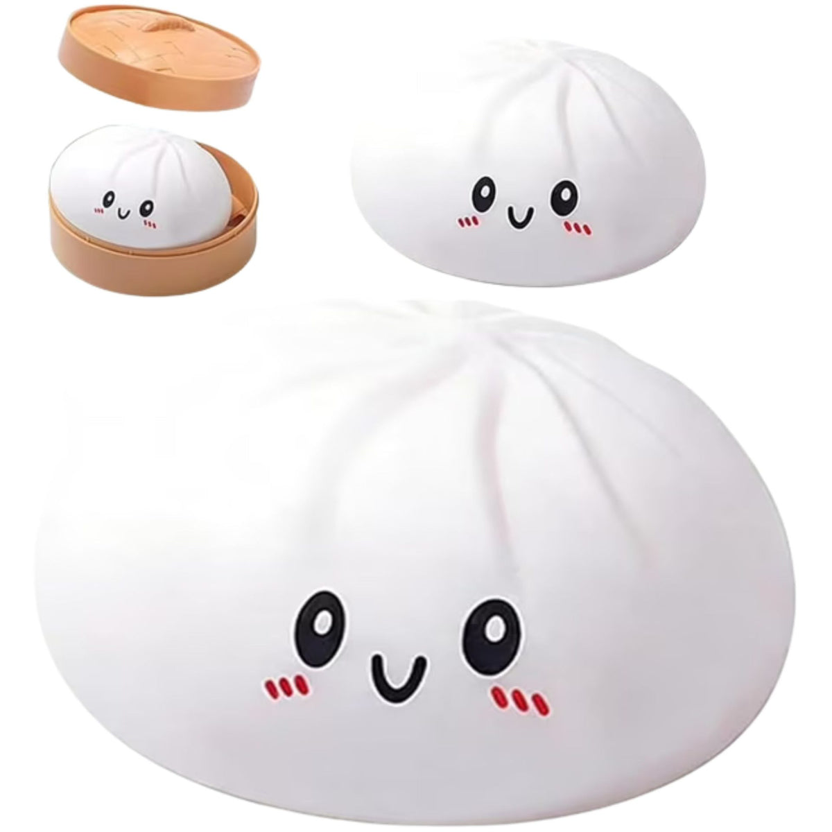 Jucarie Antistres Squishy Dumpling, Revenire Lenta Slow-Rise, Spuma Poliuretanica, 25 cm, 1000 g, Alb