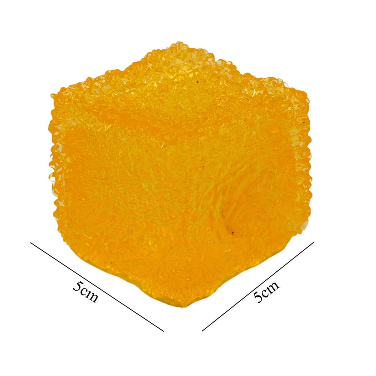 Jucarie Squishy Cub Fidget 3D, Antistres Senzorial Model Frosted, TPR Elastic, 5 cm, Portocaliu