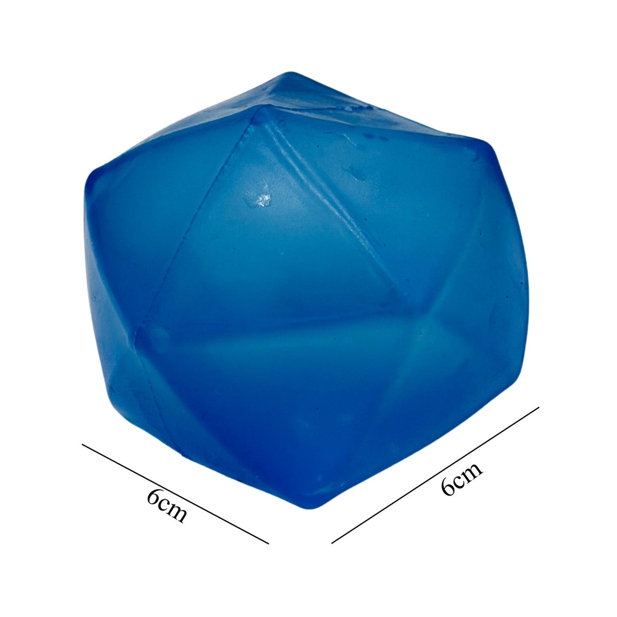 Jucarie Squishy Cub 3D, Model Diamond Sculptat Antistres cu Revenire Lenta, Silicon Dens, 6x6 cm, Albastru