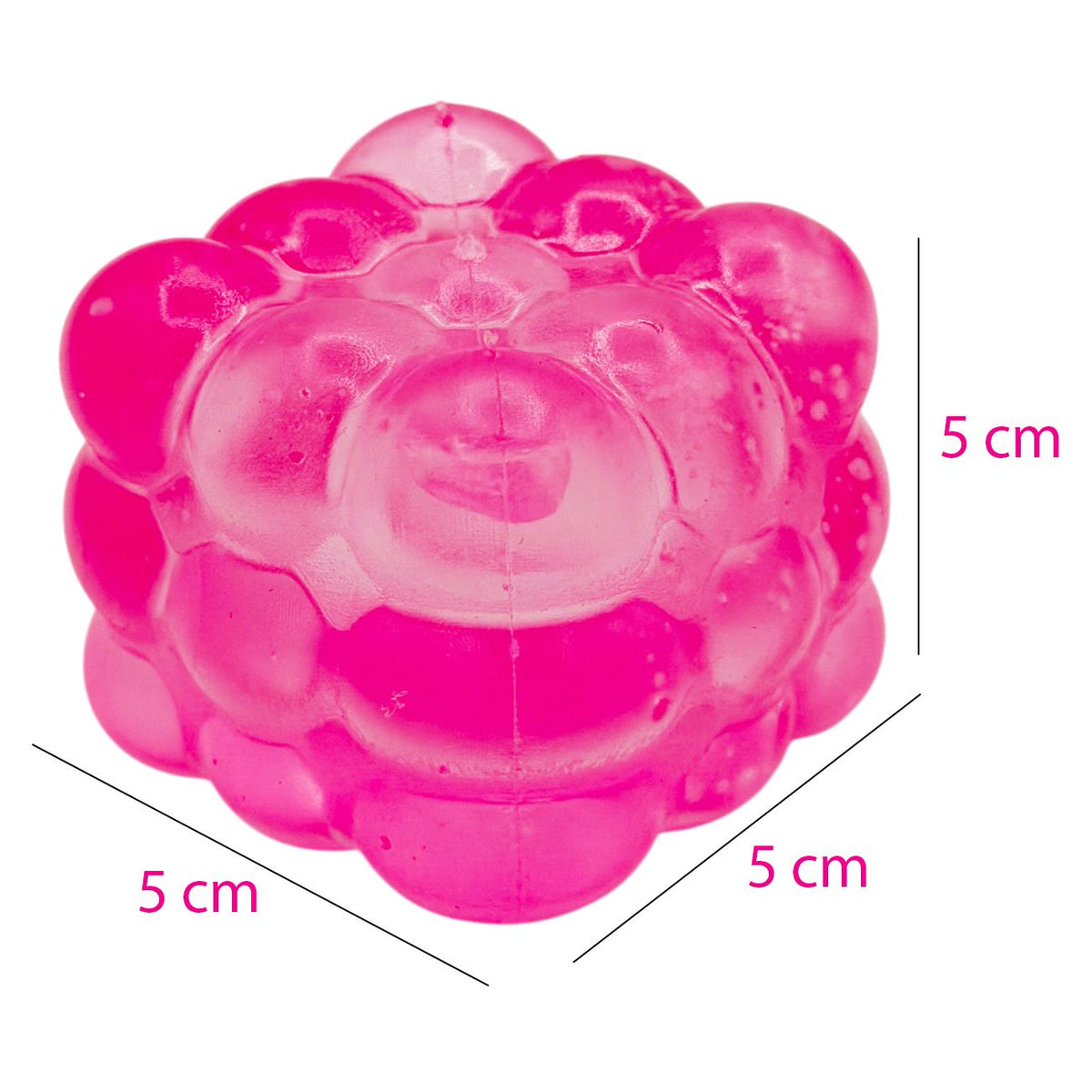 Jucarie Antistres Magic Bubble Cube 3D, Squishy Senzorial Comprimabil, Termoplastic, 5x5x5 cm, Roz