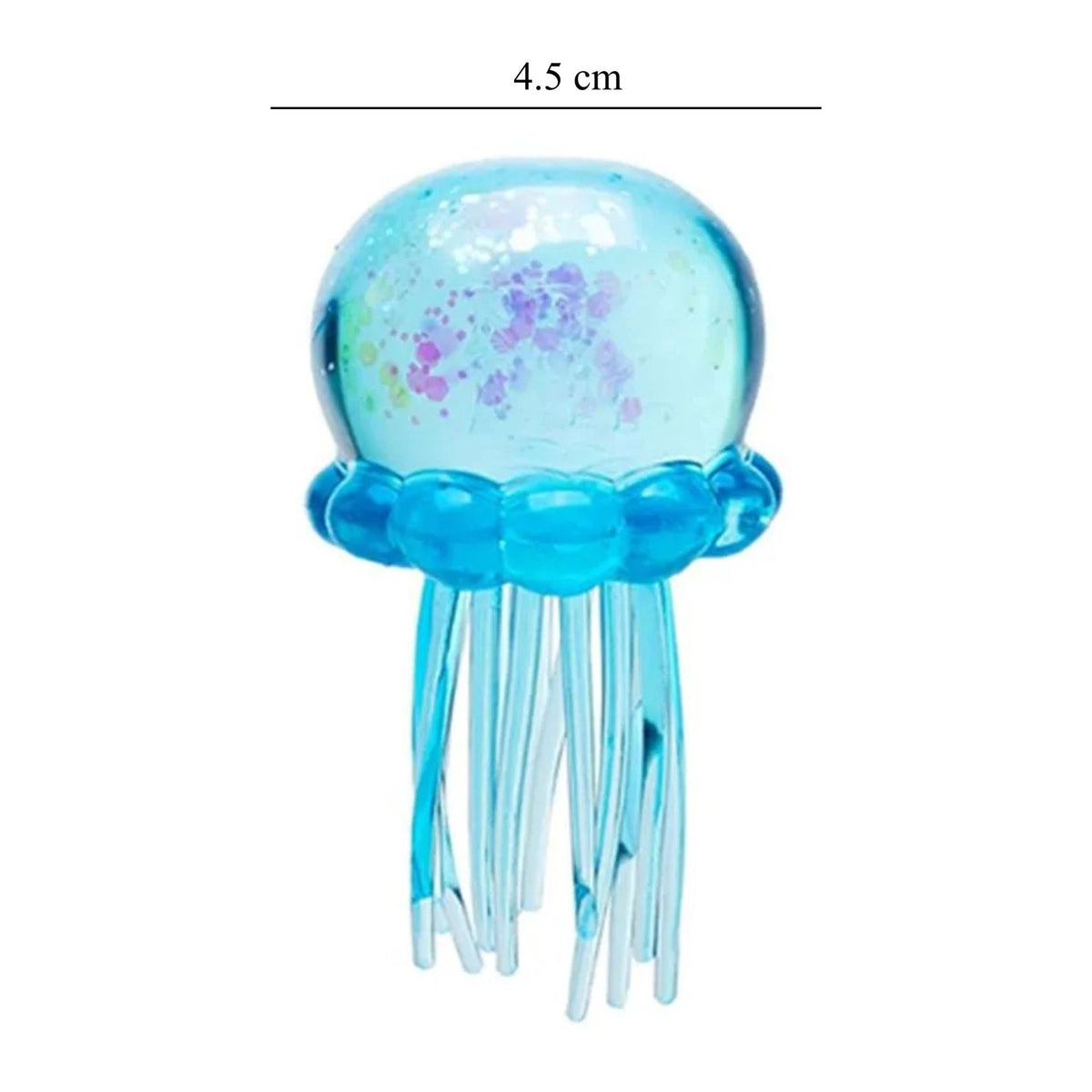 Jucarie Squishy Meduza, Antistres Senzorial cu Revenire Lenta, Silicon Translucid Jelly, 8x4.5 cm, Albastru