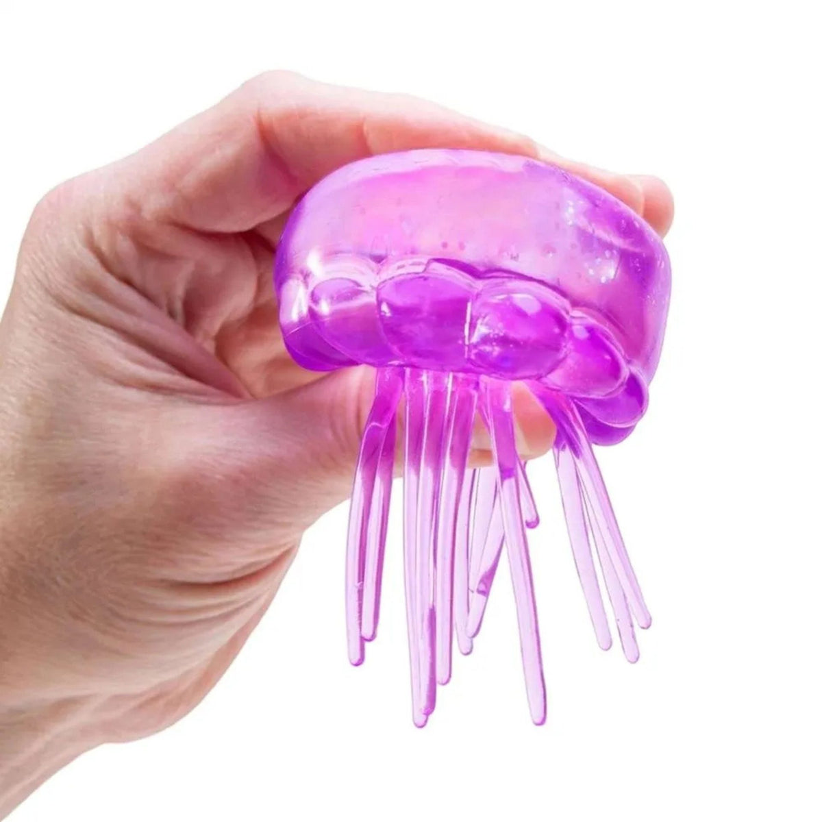 Jucarie Squishy Meduza, Antistres Senzorial cu Revenire Lenta, Silicon TPR Translucid, 8x4.5 cm, Mov