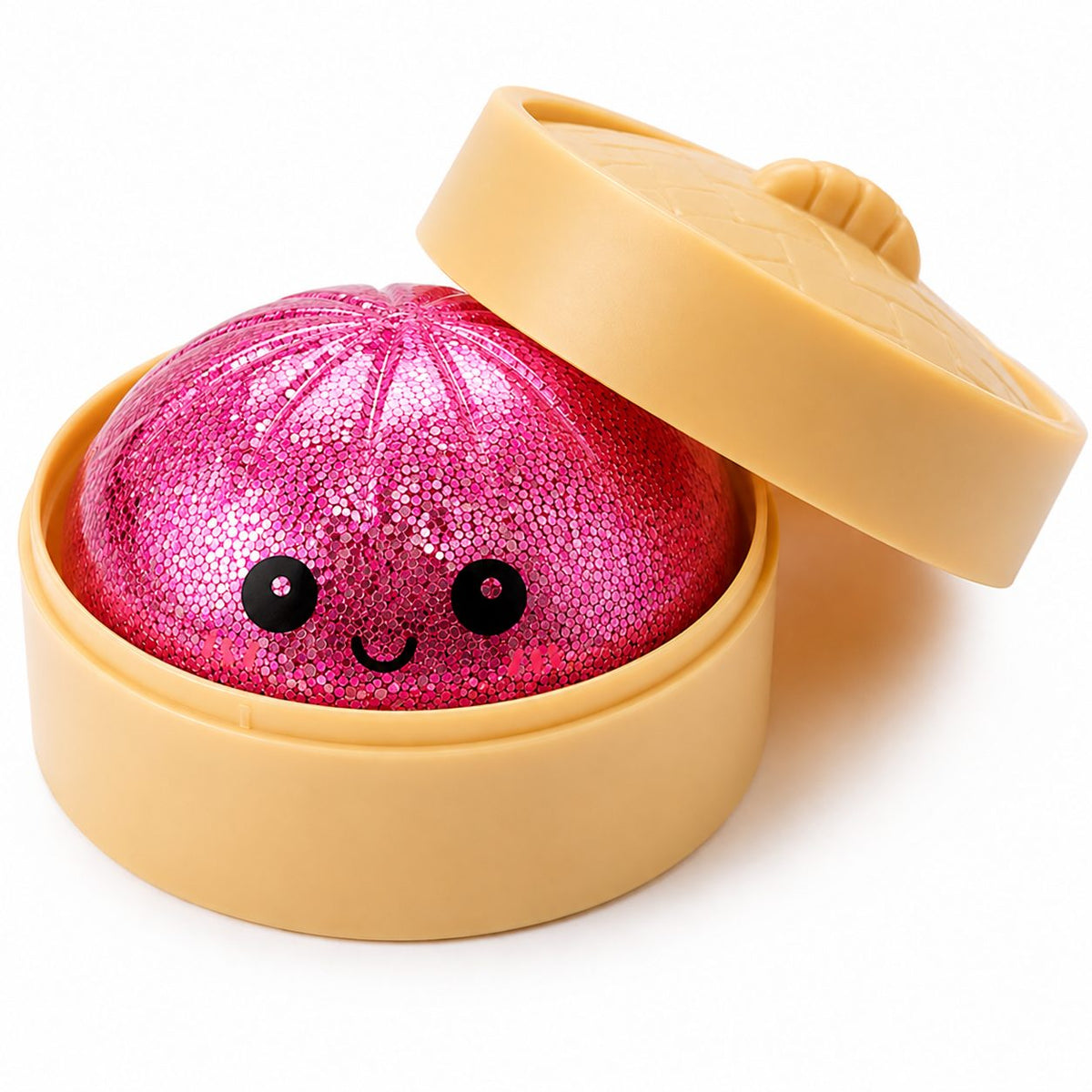 Jucarie Squishy Dumpling Antistres, Revenire Lenta cu Sclipici si Bile de Hidrogel, Termoplastic, 8.5 cm, Culoare Surpriza