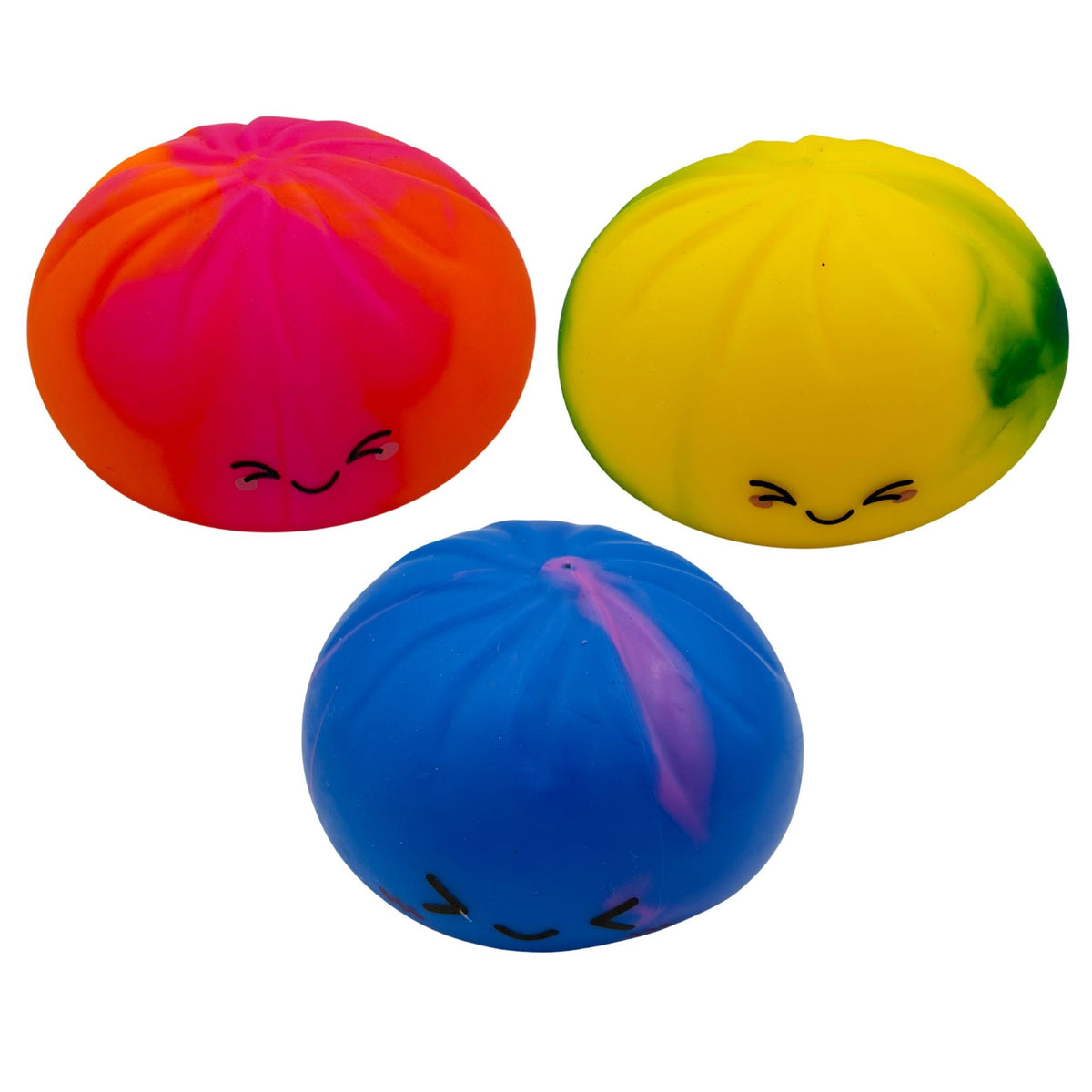 Jucarie Squishy Dumpling Antistres, Design Marmorat cu Revenire Lenta, Material TPR, Recipient Inclus, 8.5 x 8.5 cm, Culoare Aleatorie