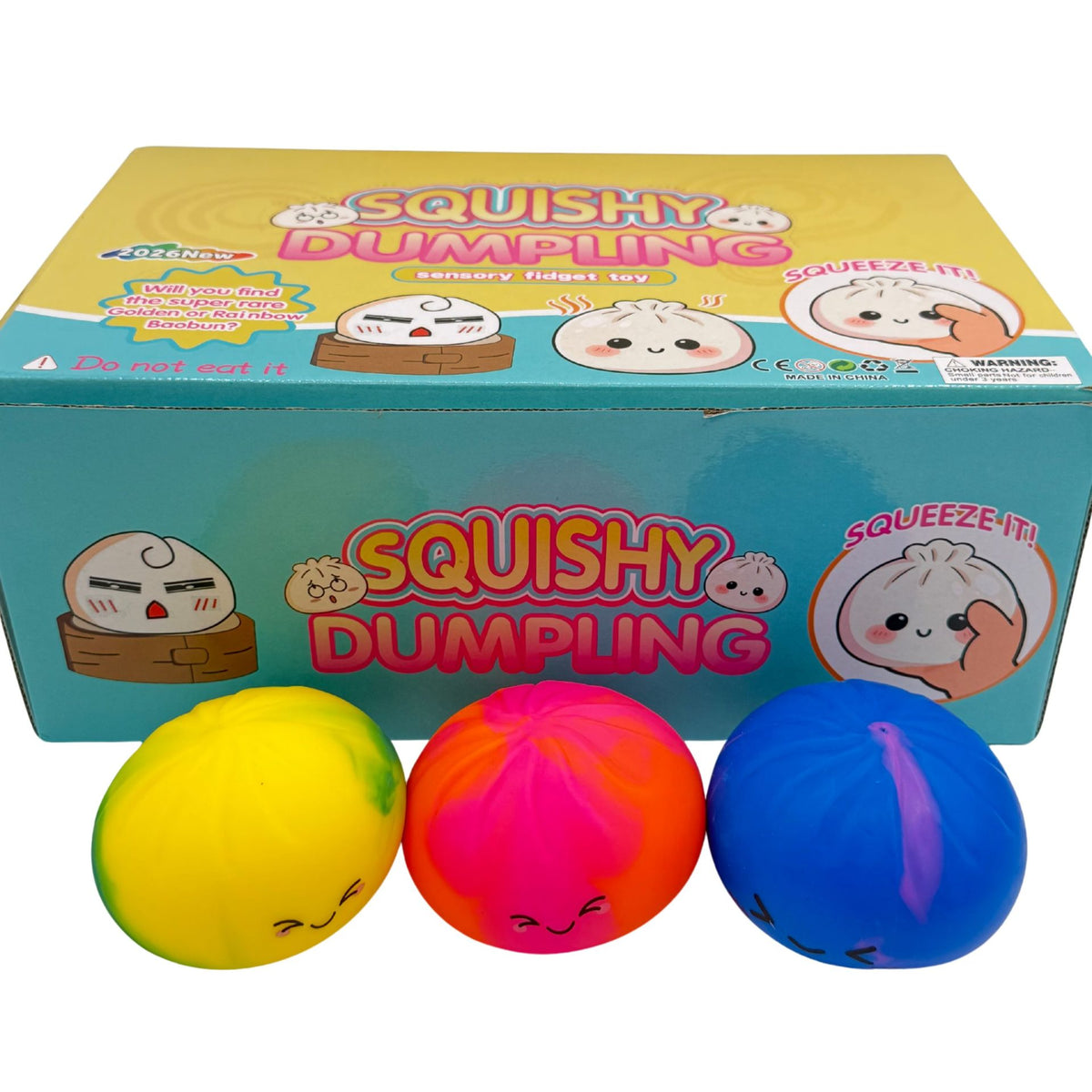 Jucarie Squishy Dumpling Antistres, Design Marmorat cu Revenire Lenta, Material TPR, Recipient Inclus, 8.5 x 8.5 cm, Culoare Aleatorie