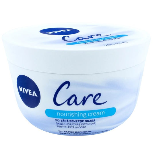 Nivea Crema Care, Crema Hidratanta Intensiva pentru Fata si Corp, Formula cu Eucerit si Pantenol, 200 ml