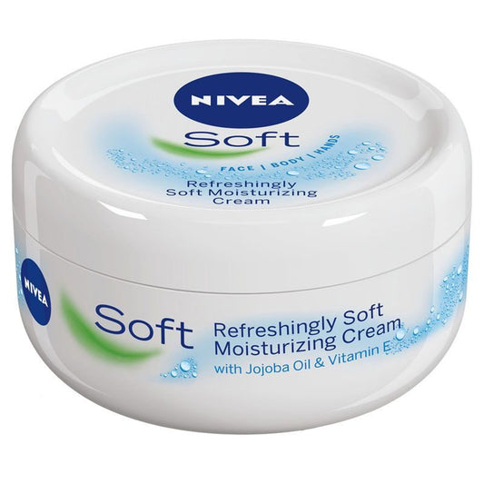 Nivea Crema Hidratanta Soft, Formula Revitalizanta cu Ulei de Jojoba si Vitamina E, Textura Lejera, Corp, Fata si Maini, 200 ml