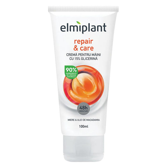Elmiplant Crema de Maini Reparatoare, Regenerare Intensa si Hidratare Profunda pentru Piele Uscata, Textura Bogata, 100 ml
