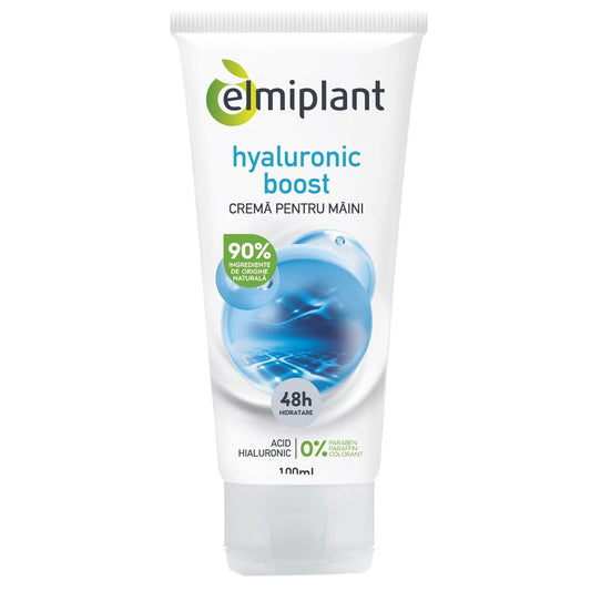 Elmiplant Crema de Maini Hyaluronic Boost, Hidratare Intensa cu Acid Hialuronic, Textura Usoara, 100 ml