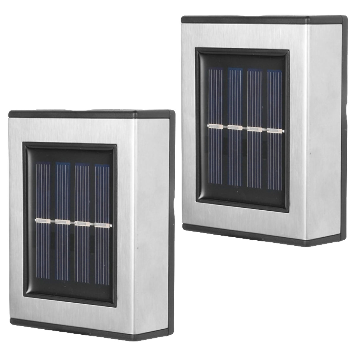 Aplica Solara LED Pentru Gradina, Set 2 Bucati, Rezistenta Apa IP65, Senzor Lumina, ABS Si Policarbonat, 1.2V, 600mAh, 10 x 7.5 x 3 cm, Lumina Alb Calda, Negru