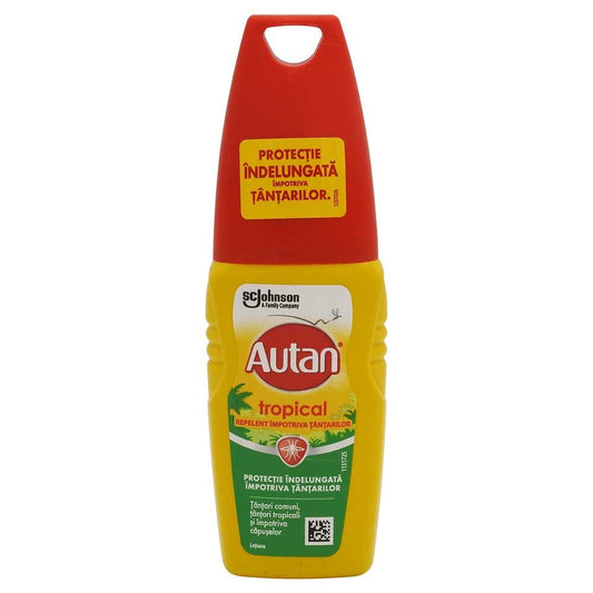 Autan Tropical Lotiune Repelenta Impotriva Tantarilor, Protectie Indelungata, Spray de Corp, 100 ml