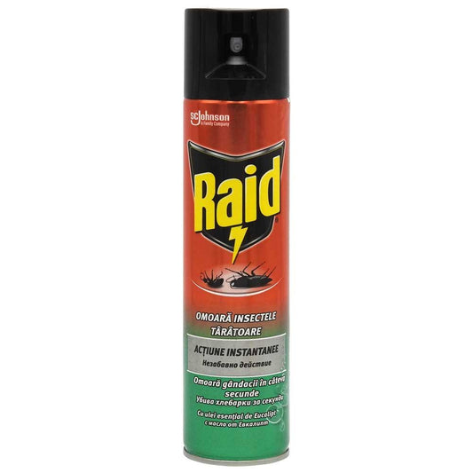 Raid Insecticid Spray Gandaci si Furnici, Protectie Eficienta cu Miros de Eucalipt, 400 ml