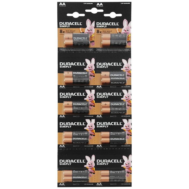 Duracell Baterii R6 AA Alkaline, Set Economic, Putere de Lungă Durată, 20 Bucăți