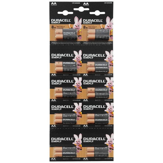 Duracell Baterii R6 AA Alkaline, Set Economic, Putere de Lungă Durată, 20 Bucăți