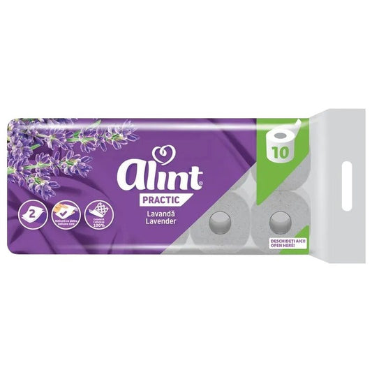 Alint Hartie Igienica Practic, 2 Straturi, Parfum de Lavanda, Celuloza, 10 Role