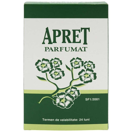 Apret Parfumat pentru Rufe, Pudra de Calcat cu Parfum de Proaspat, Ambalaj 150 g
