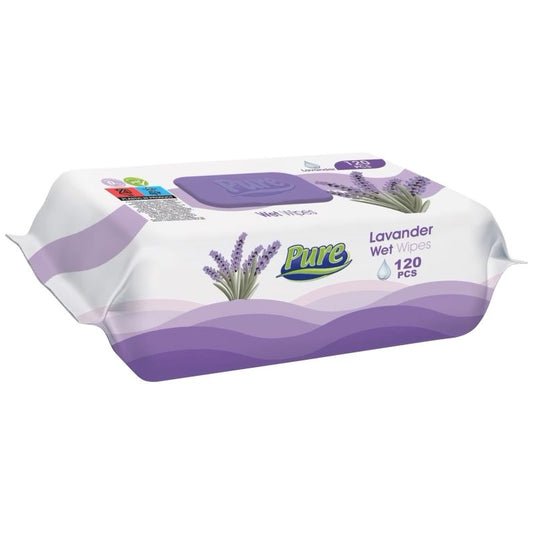 Servetele Umede Pure, Curatare Delicata, Extract de Lavanda, 120 Bucati