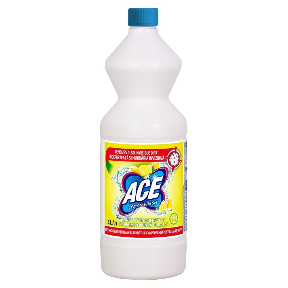 Ace Inalbitor Igienizant, Formula Parfumat Lemon, Solutie de Curatare si Albire, 1 L