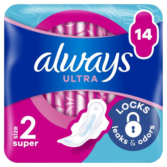 Always Ultra Super Plus, Absorbante Igienice cu Aripi, Protectie si Confort, Marimea 3, 14 Bucati