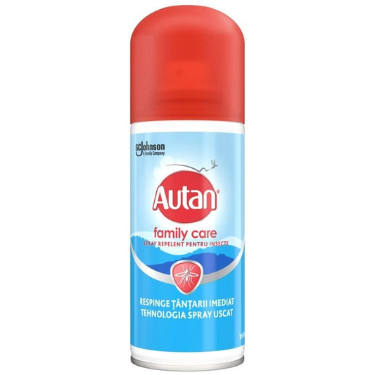 Autan Family Care Spray Repelent Împotriva Țânțarilor, Hidratare Cu Aloe Vera, Protecție Eficientă, 100 ml