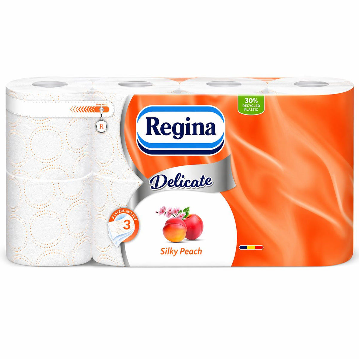Regina Hartie Igienica Aromata, 3 Straturi Premium, Celuloza 100% Pura, Moale si Rezistenta, 8 Role, Alba