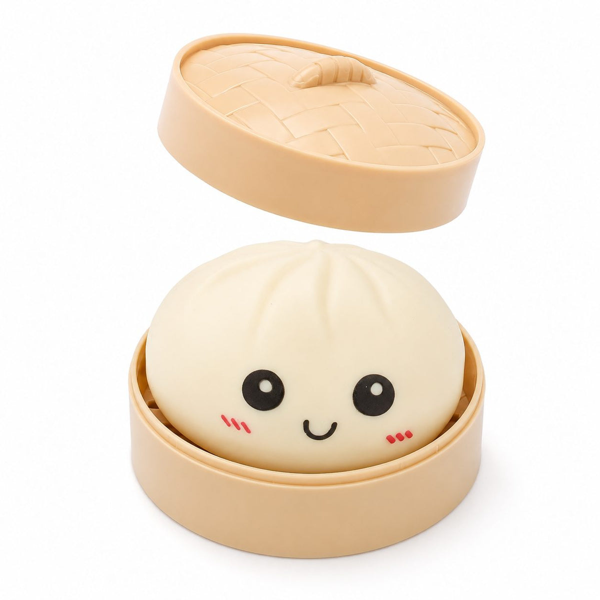 Jucarie Antistres Squishy, Model Chifla Aburita Kawaii, Revenire Lenta, Spuma Poliuretanica, 10 x 10 cm, Bej