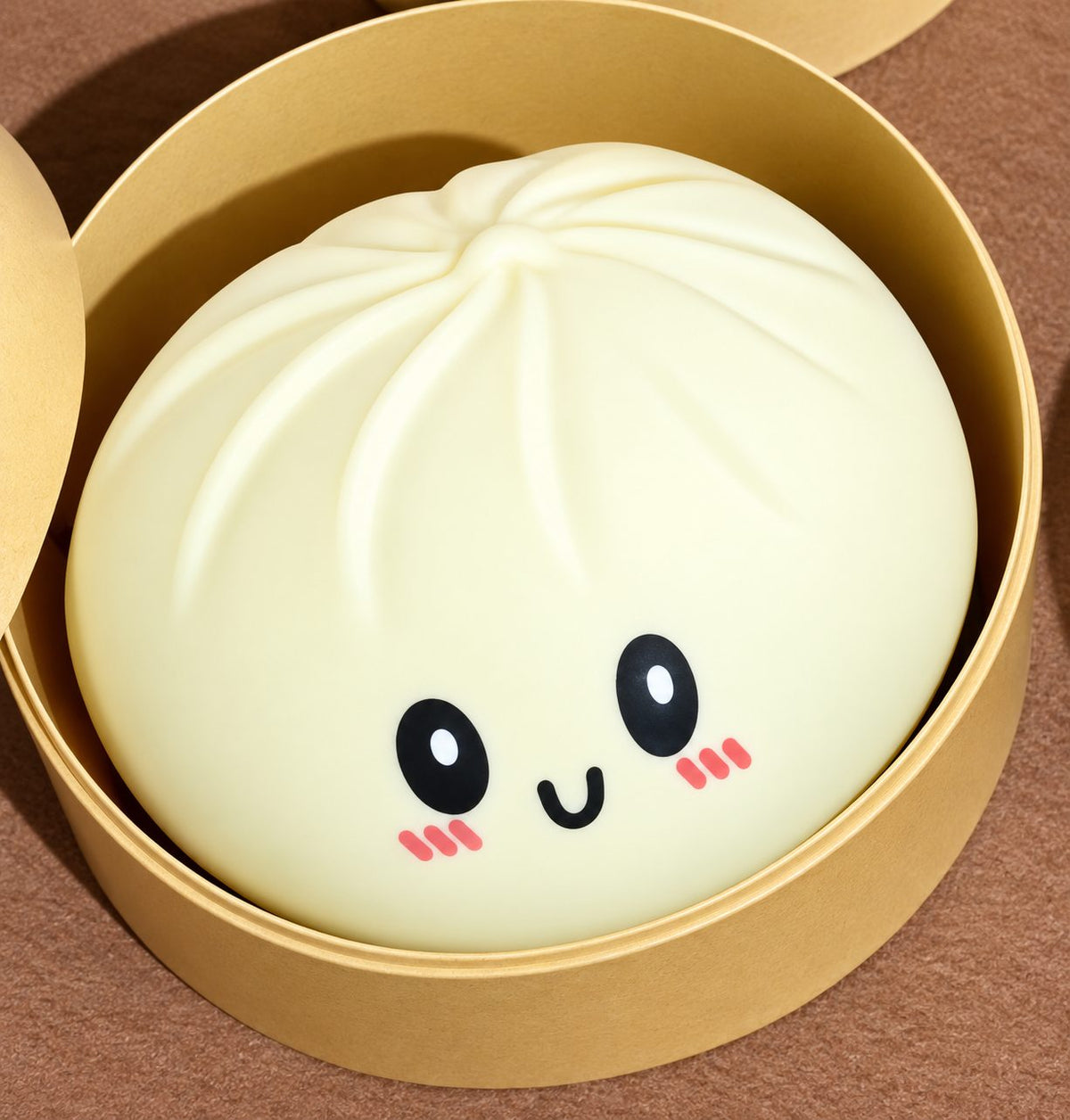 Jucarie Antistres Squishy Dumpling, Model Bao Bun cu Revenire Lenta, TPR Premium, 8.5 cm, Alb/Crem