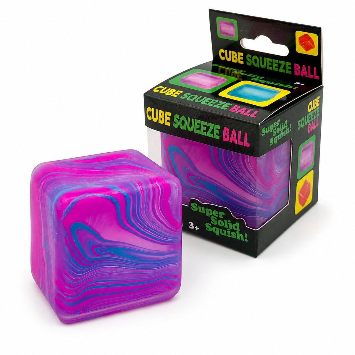 Jucarie Antistres Squishy Needoh, Cub Fidget 3D Revenire Lenta, Termoplastic TPE, 5.5x5.5x5.5 cm, 180 g, Mov Multicolor