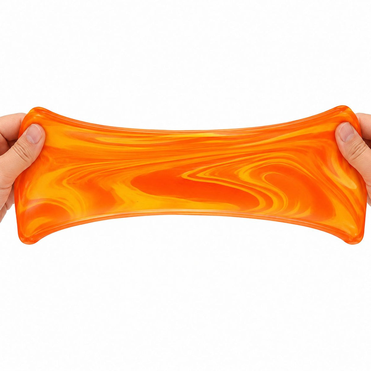 Jucarie Squishy Cub Antistres, Model Linii Flow cu Revenire Lenta, Maltoza si TPR, 4.5x4.5 cm, Portocaliu