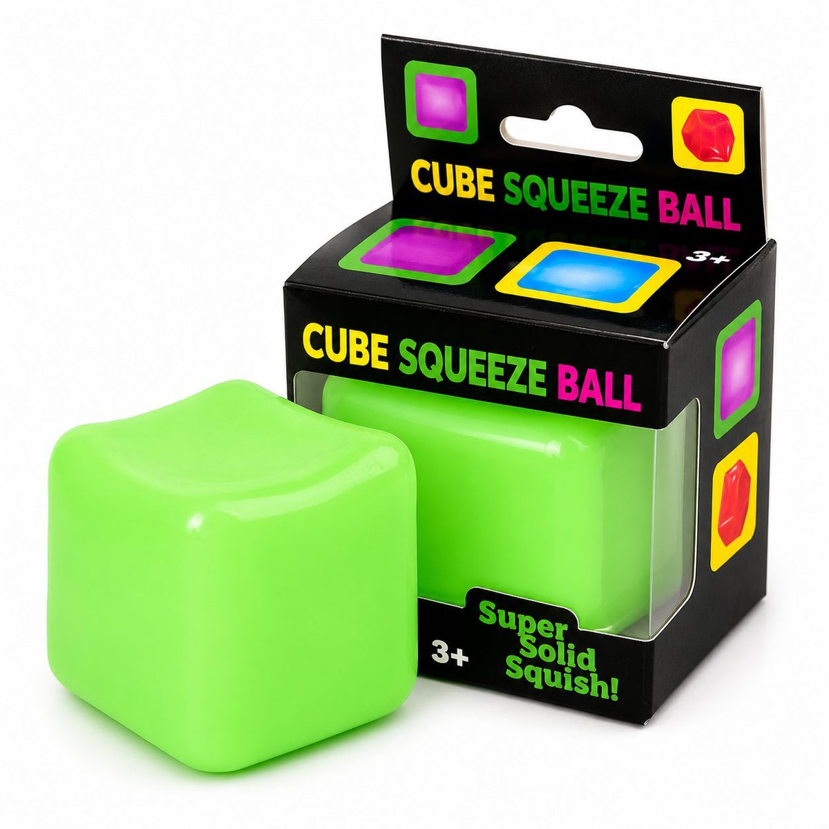 Jucarie Squishy Needoh, Cub Antistres Senzorial cu Revenire Lenta, Maltoza, 3.5x3.5x3.5 cm, 50 g, Verde Deschis
