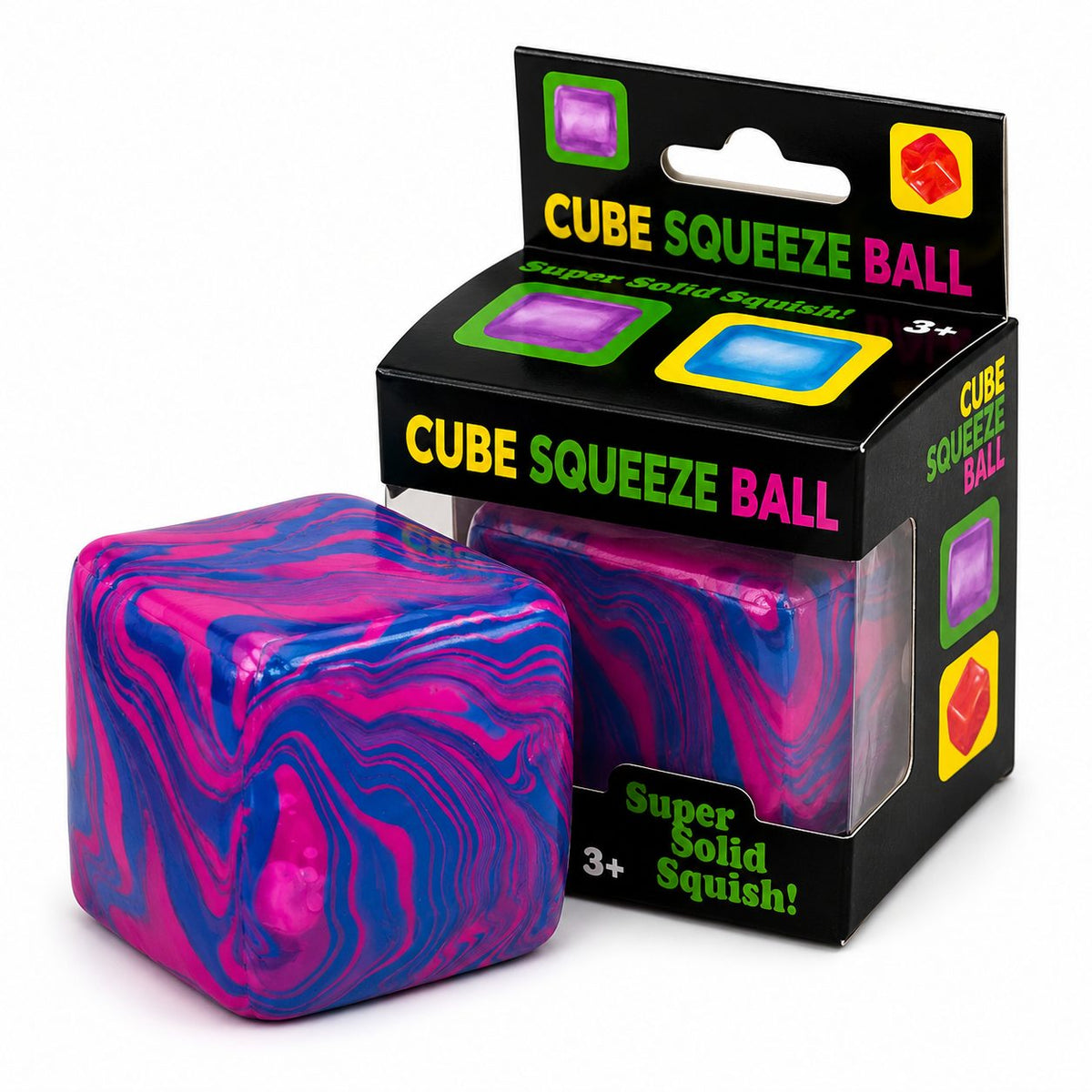 Jucarie Squishy Antistres, Cub Fidget 3D Linii Flow, Revenire Lenta din Maltoza, 4x4 cm, 80 g, Albastru