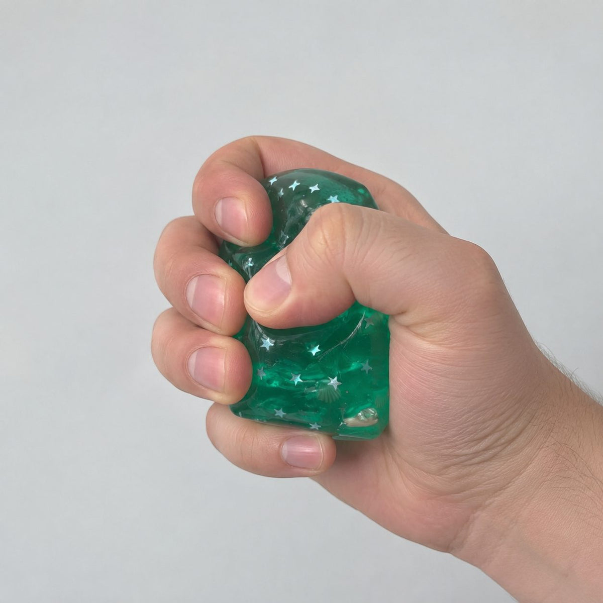 Jucarie Squishy Antistres, Cub Fidget Ice Cube cu Stele Maritime, Revenire Lenta, TPR Elastic, 4x4x4 cm, Verde