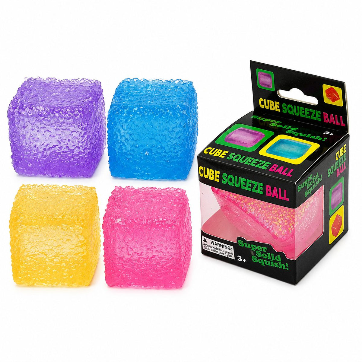 Jucarie Squishy Antistres, Cub Magic Inghetat cu Revenire Lenta, Termoplastic, 4.5x4.5x4.5 cm, Culoare Surpriza Mix