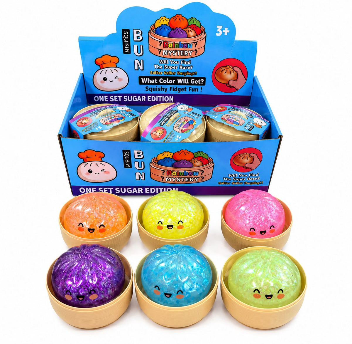 Jucarie Senzoriala Antistres Dumpling Squishy, Textura Moale Si Compresibila, Silicon Si Plastic, 8.5 cm, Culoare Aleatorie