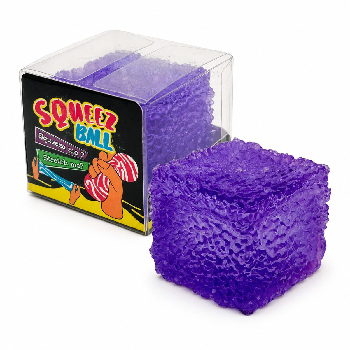 Jucarie Squishy Cub Fidget 3D, Antistres Senzorial Model Frosted, TPR Elastic, 5 cm, 140 g, Mov
