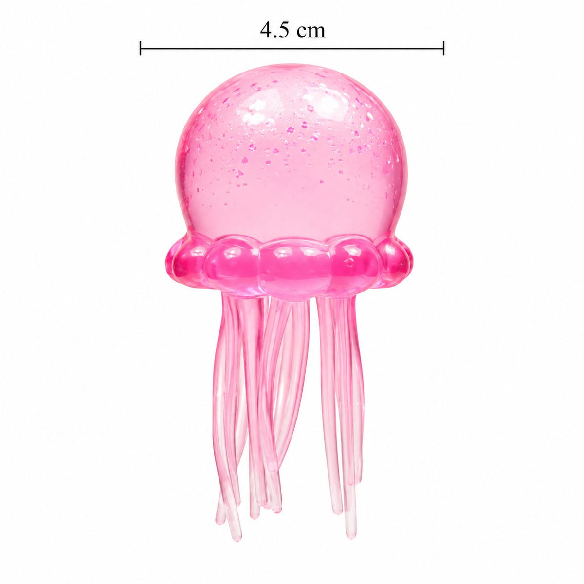 Jucarie Squishy Meduza, Antistres Senzoriala cu Revenire Lenta, Silicon Translucid cu Sclipici, 8x4.5 cm, Roz