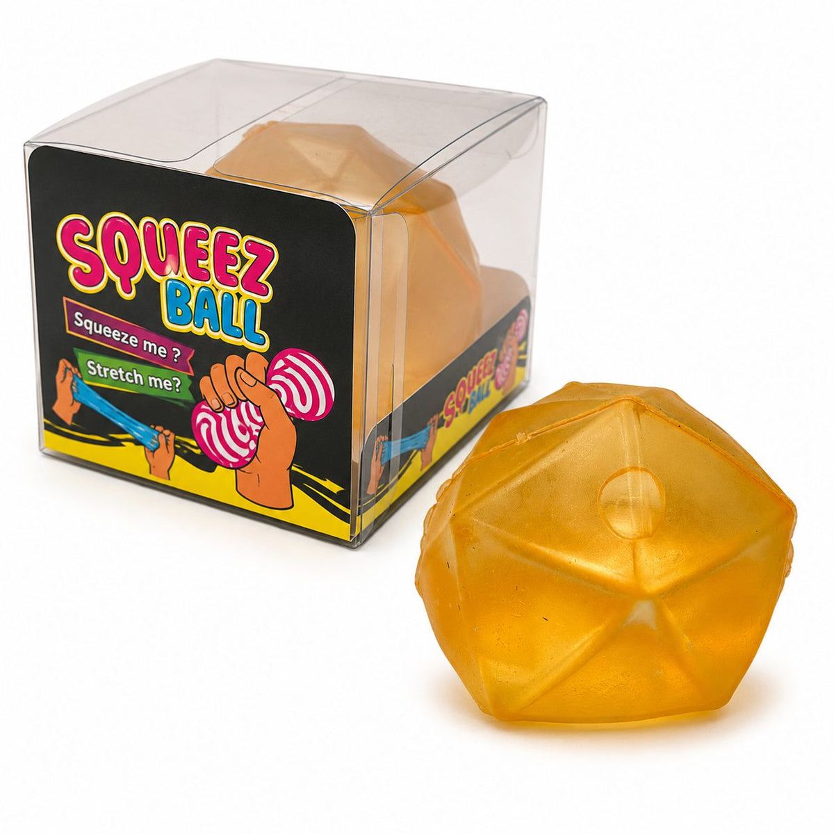 Jucarie Squishy Cub 3D Diamond, Antistres Senzorial cu Revenire Lenta, Silicon Dens, 6x6 cm, 140 g, Portocaliu