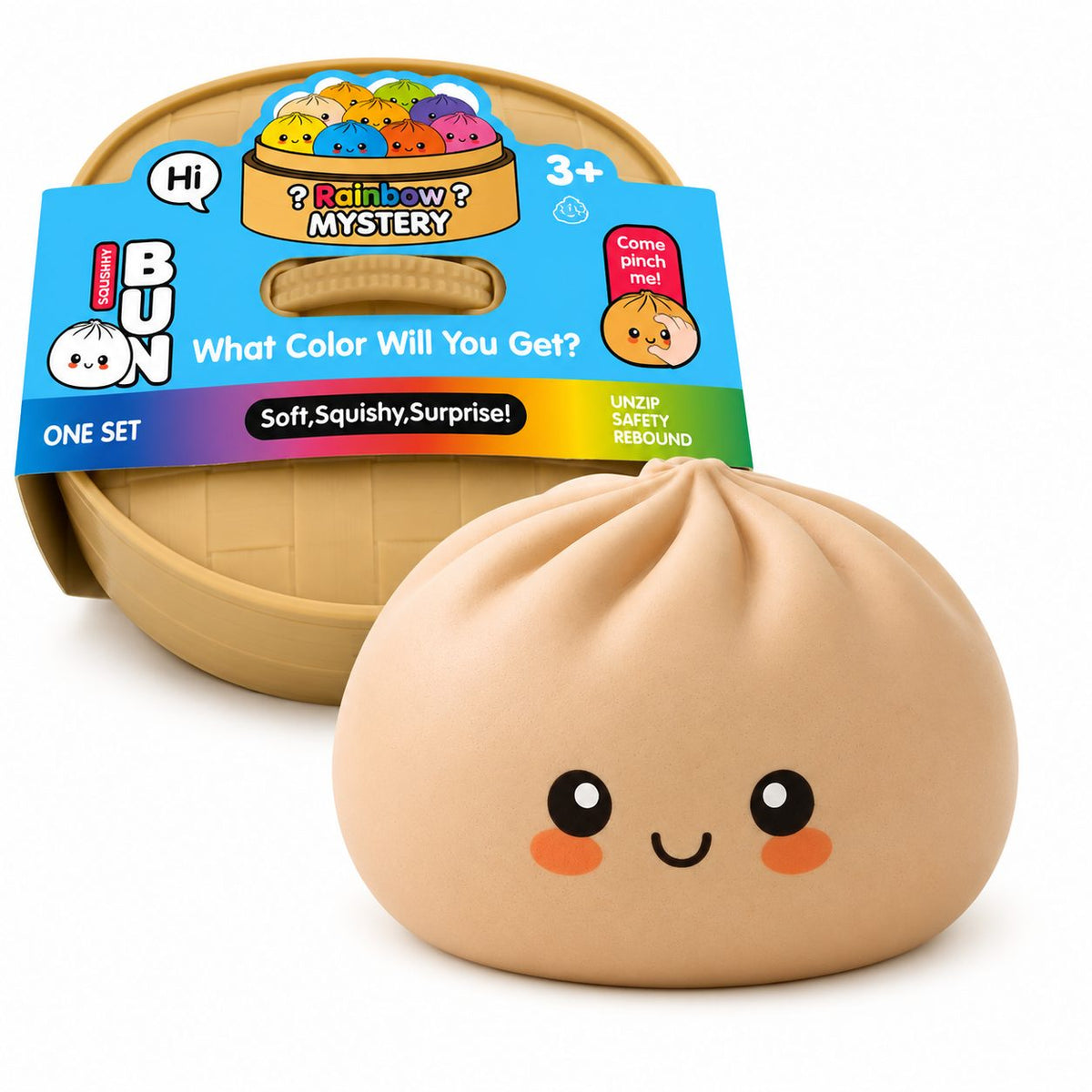 Jucarie Antistres Squishy Dumpling, Model Fata Zimbitoare, Spuma Poliuretanica Slow-Rise, 25 cm, 1.5 kg, Portocaliu